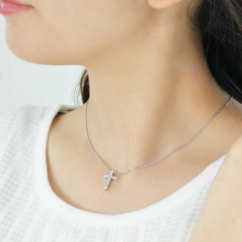 楽天市場】Pt900【0.50ct】ダイヤモンド クロス ネックレス 【送料無料