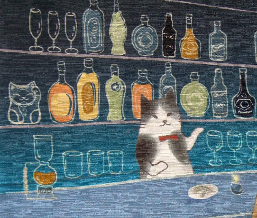 楽天市場】【10%OFFクーポン配布中】京袋帯 WAKKA ねこ酒Bar ネイビー