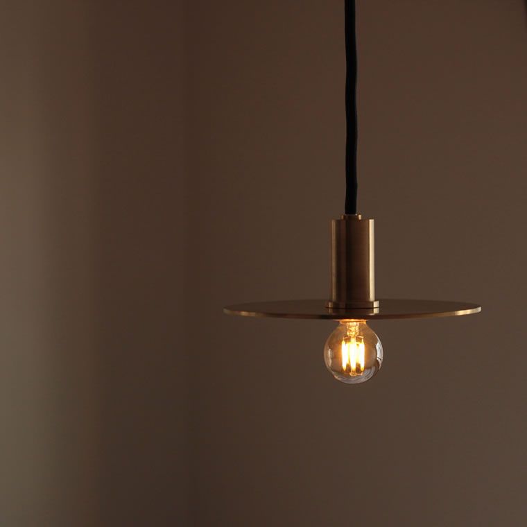 楽天市場】E17ブラスフラットシェードペンダントライト 引掛け