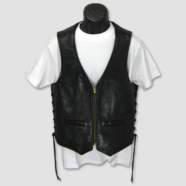 楽天市場】バンソン Vanson レザーベスト“Zippered Vest with lace-up