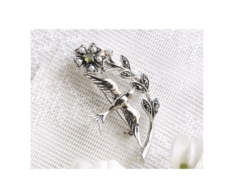 楽天市場】【碌山】 シルバー 幸せの小鳥 ブローチ&ペンダントトップ