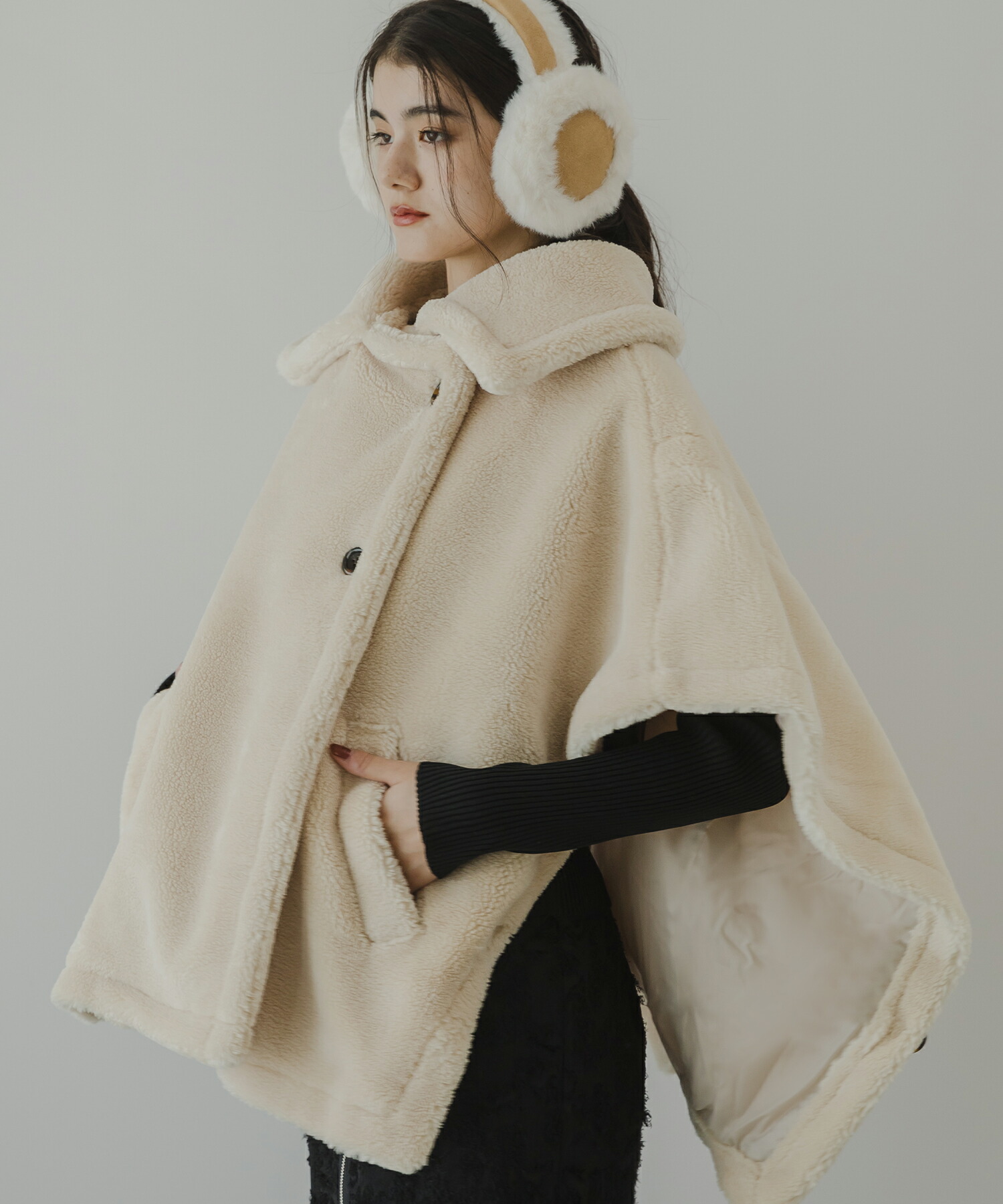 楽天市場】テディベアポンチョコート ポンチョ コート レディース