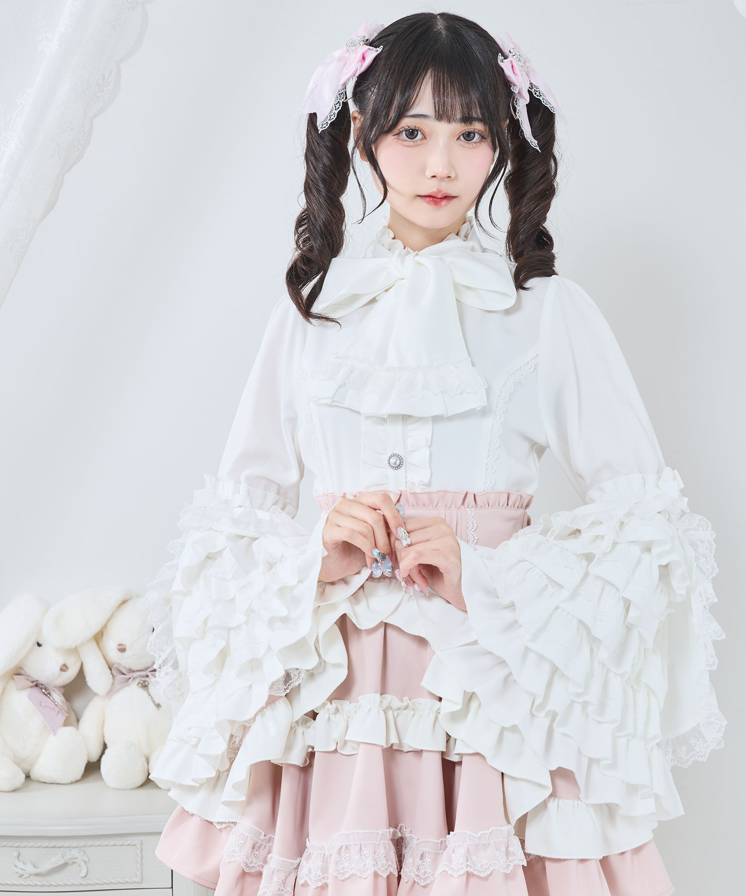 楽天市場】フリルハイネックレースリボンプリンセスブラウス : 夢展望