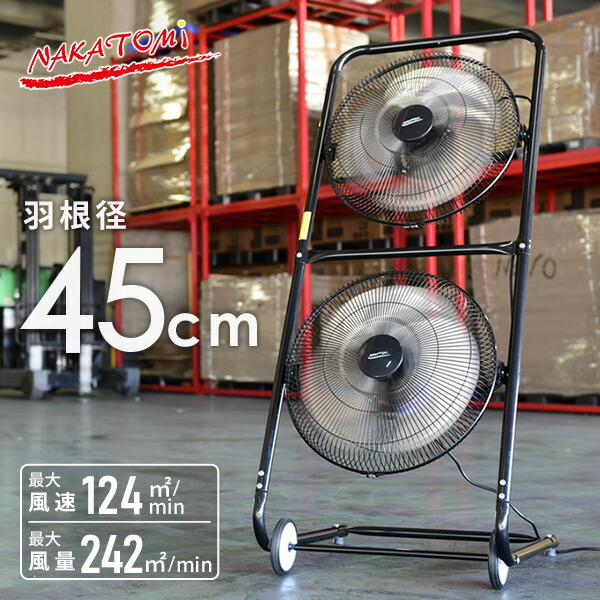楽天市場】工場扇 工業扇風機 45cm羽根 ツインファン 全閉式 単品 2台