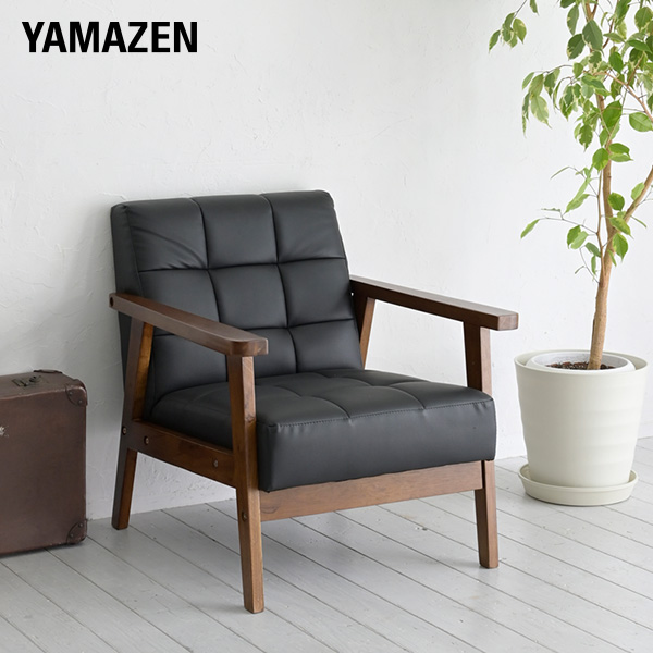 楽天市場】ソファ 1人掛け レトロ調 合皮 肘付き 幅64 奥行70 高さ68.5