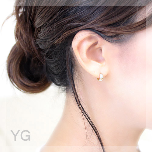 楽天市場】K18 フープピアス 5mm×10mm 5×10 月甲 クロッシングピアス