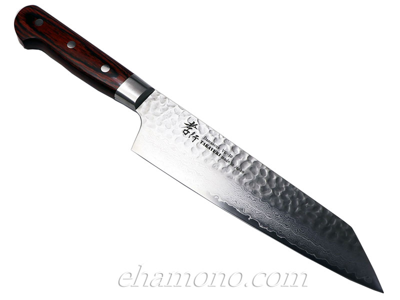 青木刃物製作所 堺孝行 33層槌目ダマスカス 剣型牛刀 190mm 07400