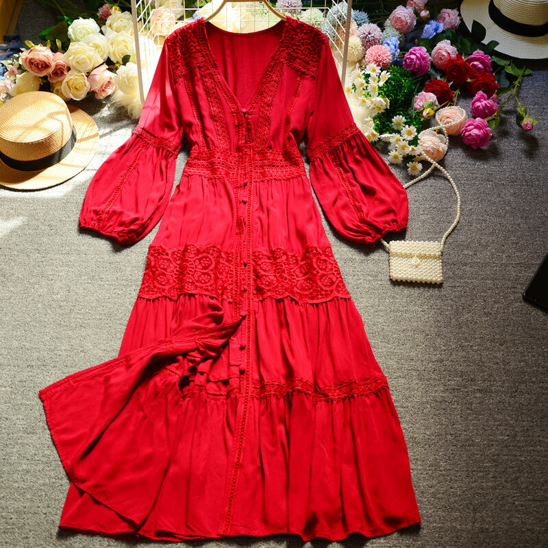 楽天市場】一部即納 レディースワンピース ワンピース 赤ワンピース