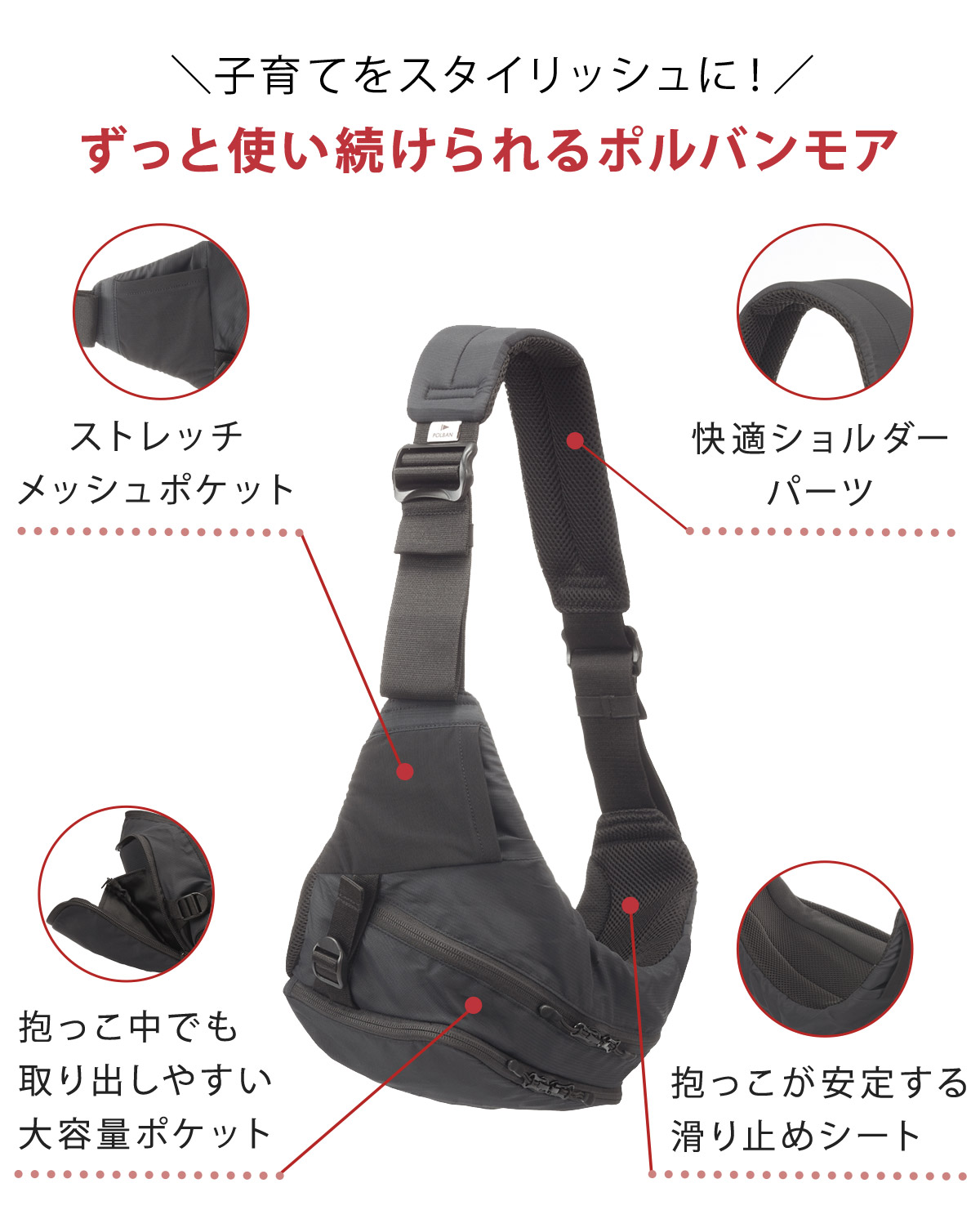 楽天市場】＼レビュー特典あり／ポルバンモア ヒップシート POLBAN