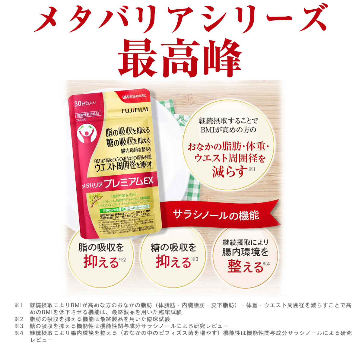楽天市場】メタバリア プレミアムEX 30日分 240粒 [機能性表示食品