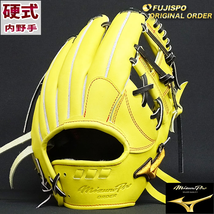 tomo】グラブワークス グローブ 硬式 内野手用 ブラック×イエロー tomo