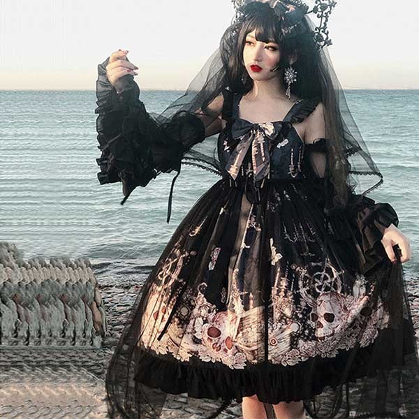 楽天市場】クラロリ ロリータ 姫袖 ロングドレス キャミ ワンピース