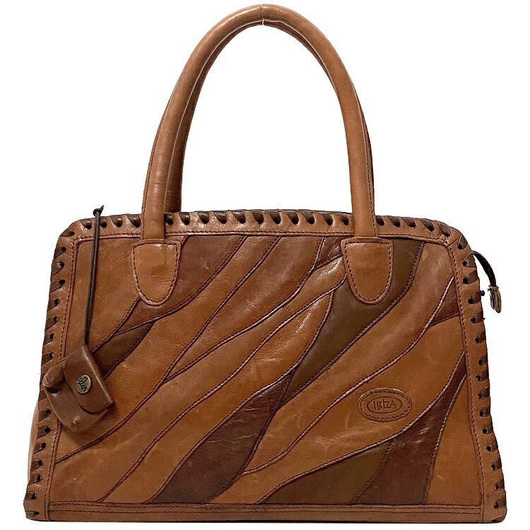 楽天市場】【送料無料】 イビザ ハンドバッグ ブラウン 編み込み