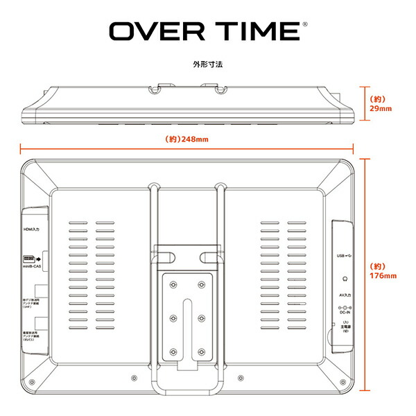 楽天市場】ポータブルテレビ 10.1インチ 3波チューナー搭載 地デジ BS