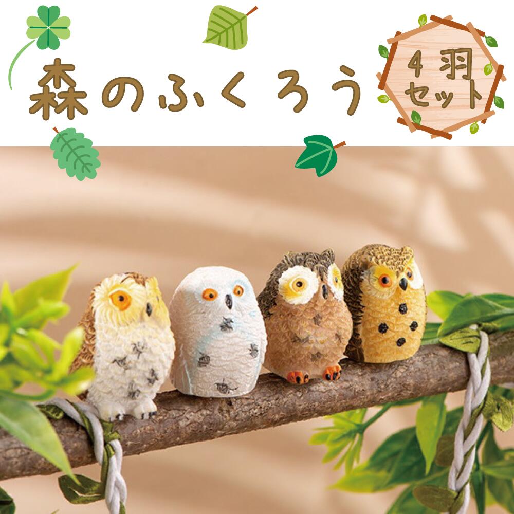 楽天市場】ミニチュアドール 森のふくろう フクロウ 梟 ミニチュア 4羽