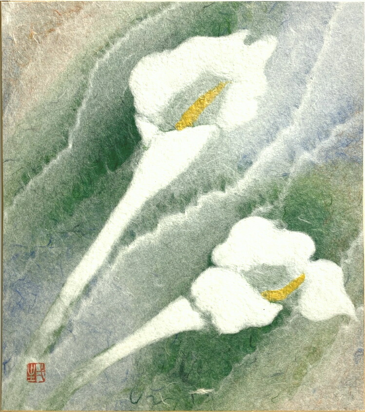 楽天市場】山内一生 「 カラー 」(1) 小原和紙 工芸 色紙絵 : 内田画廊