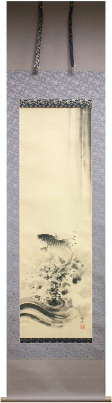 楽天市場】佐藤瑞光 「 昇鯉 」 掛軸 ( 半切立 ) : 内田画廊