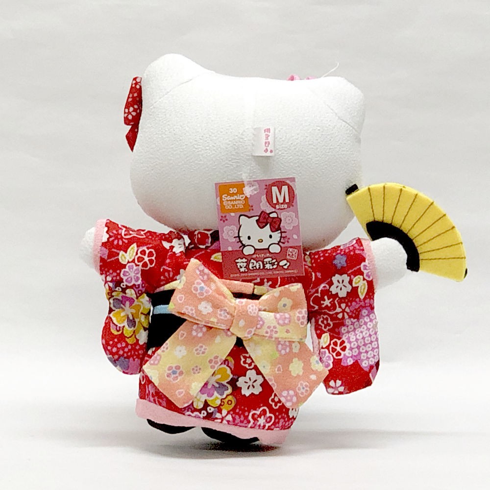 楽天市場】キティ ぬいぐるみ 人形 キティちゃん 赤い着物 Mサイズ