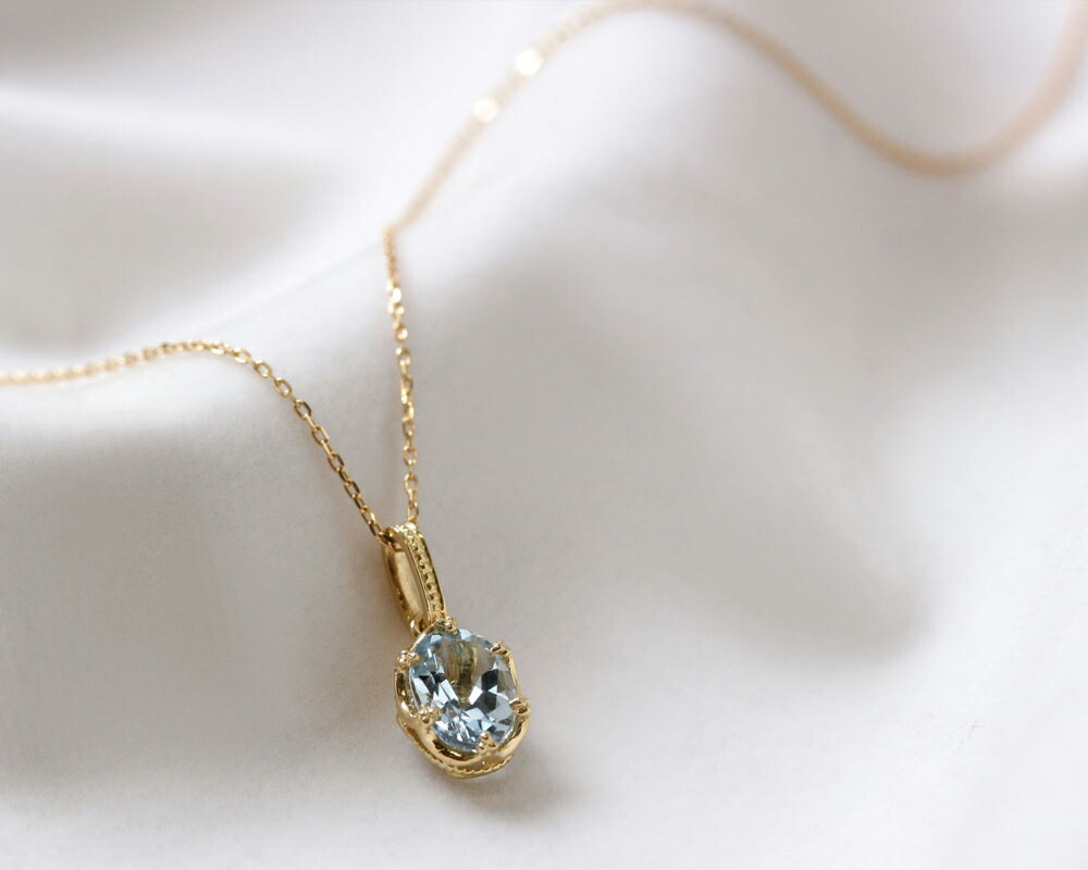 楽天市場】【現品限り】K18 アクアマリン ネックレスチャーム 0.6ct