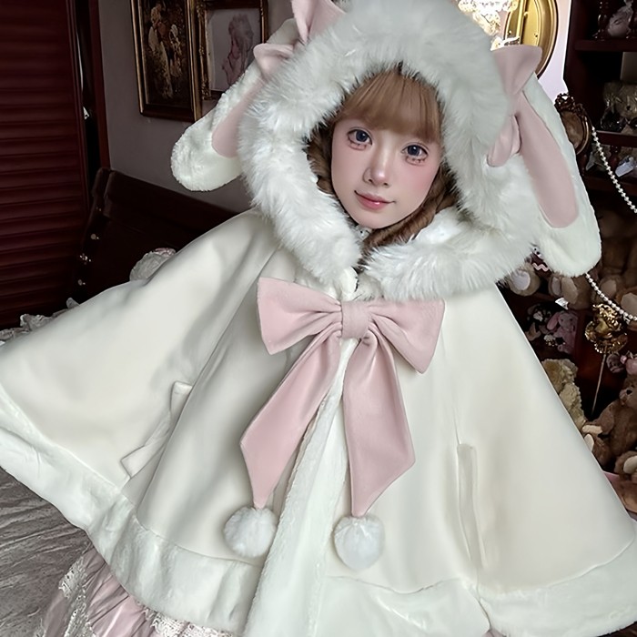 楽天市場】ポンチョ コート うさぎ耳 うさ耳 ロリータ ロリィタ 甘ロリ