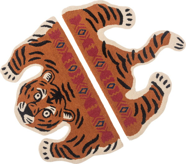 楽天市場】アニマルアクセントラグ タイガー トラ セパレートタイプ
