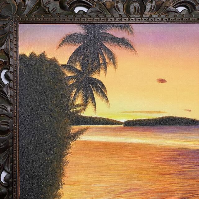 楽天市場】【インテリア雑貨 おしゃれ バリ風】 バリ島絵画 海とヤシ