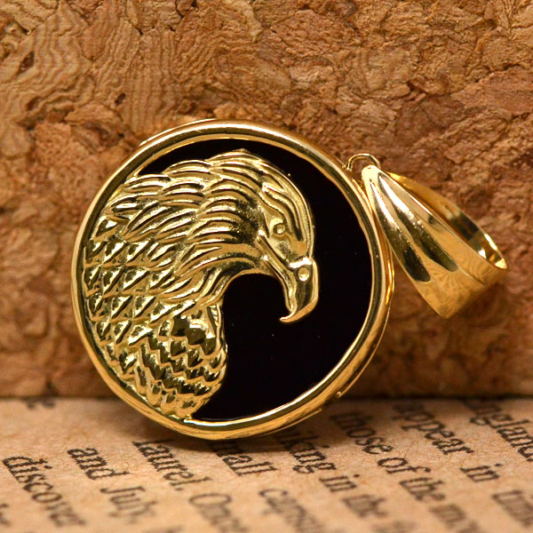 楽天市場】18金 ペンダント トップ 黒 ブラック オニキス イーグル