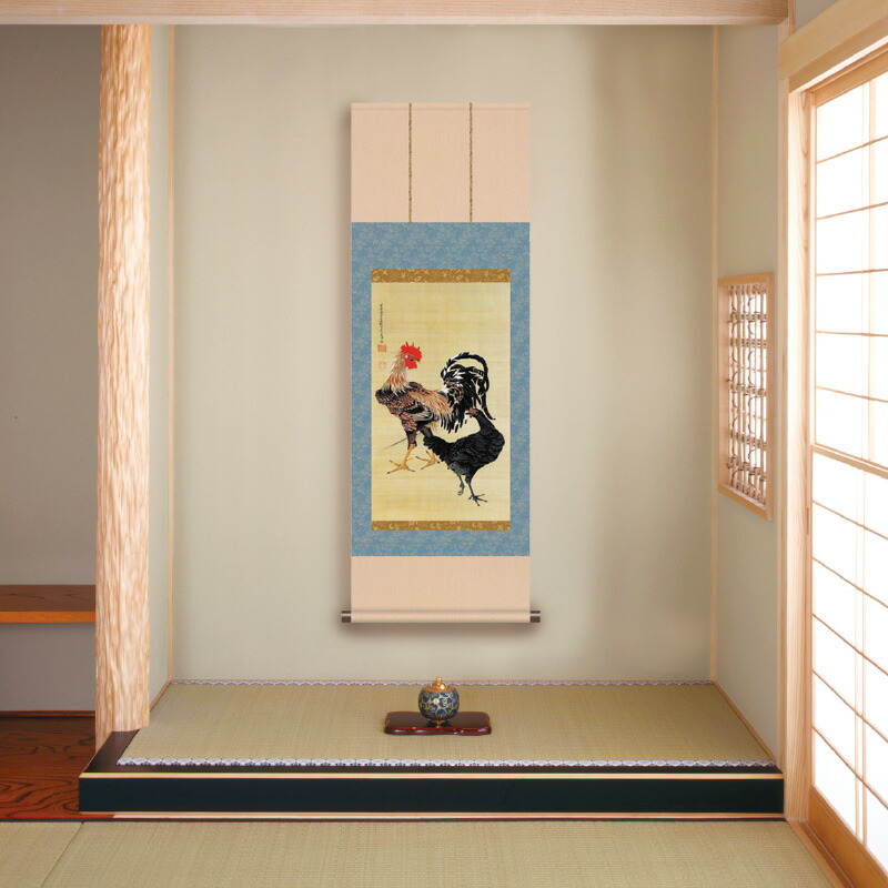 楽天市場】伊藤若冲 動植綵絵 池辺群虫図 高級仕様 掛軸 美術品