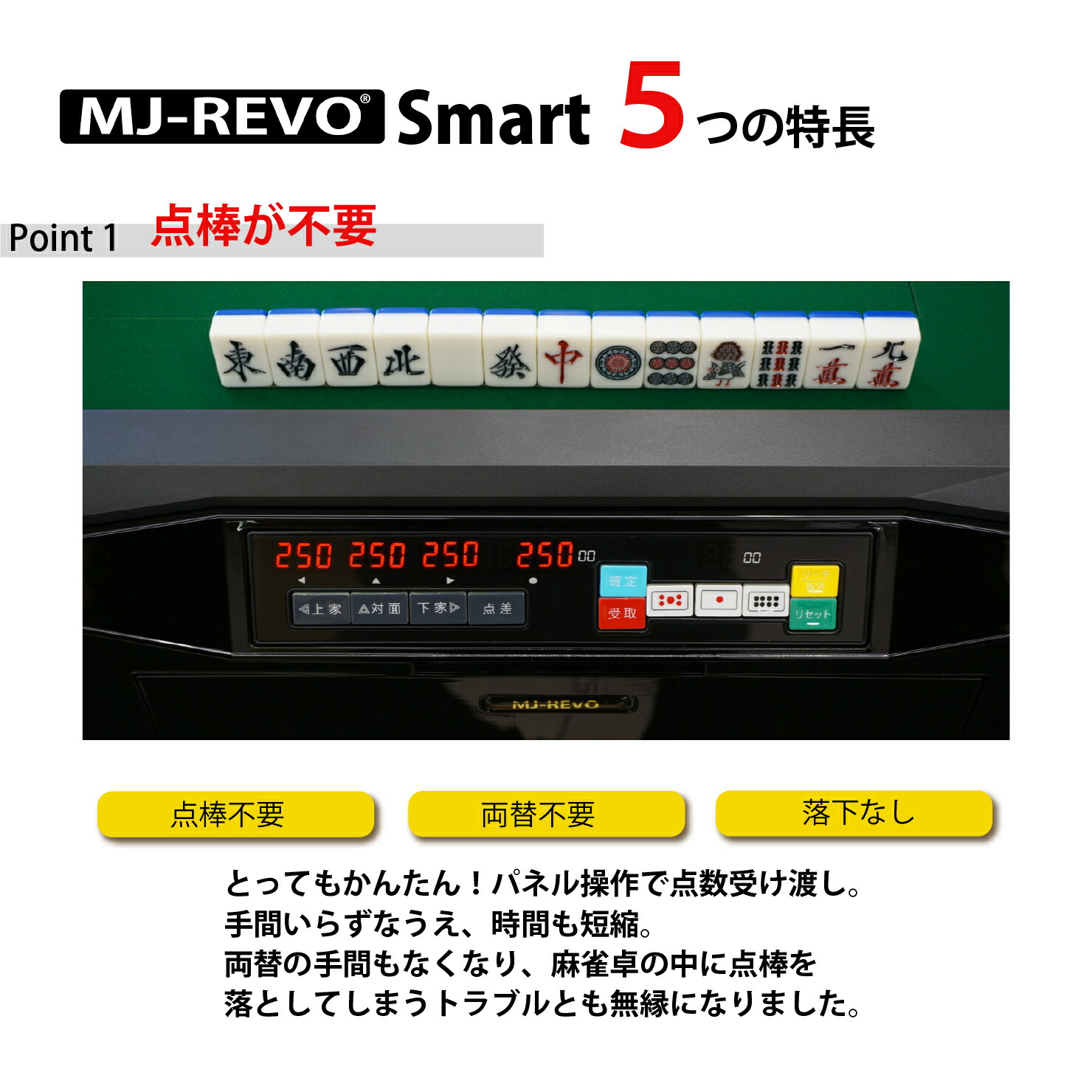 楽天市場】全自動麻雀卓 点数表示 MJ-REVO Smart 折りたたみ レッド 28