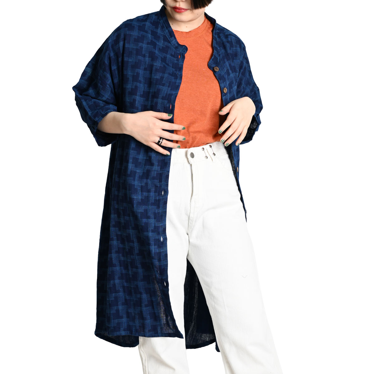 楽天市場】シャツ ブラウス レディース 春 夏 インディゴ 染め 藍染め