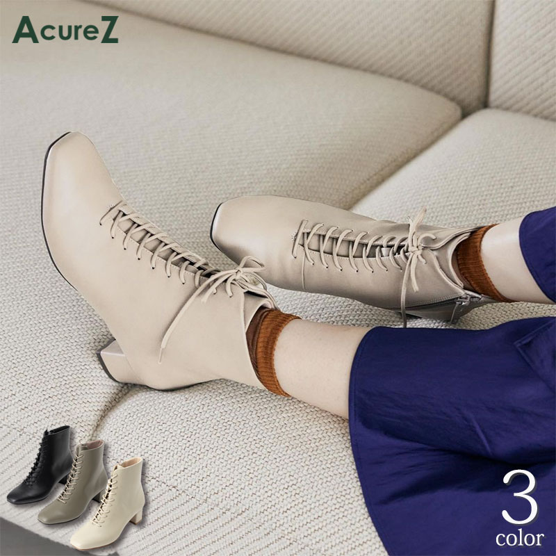 楽天市場】防水 レインブーツ レースアップ 編み上げ ショートブーツ