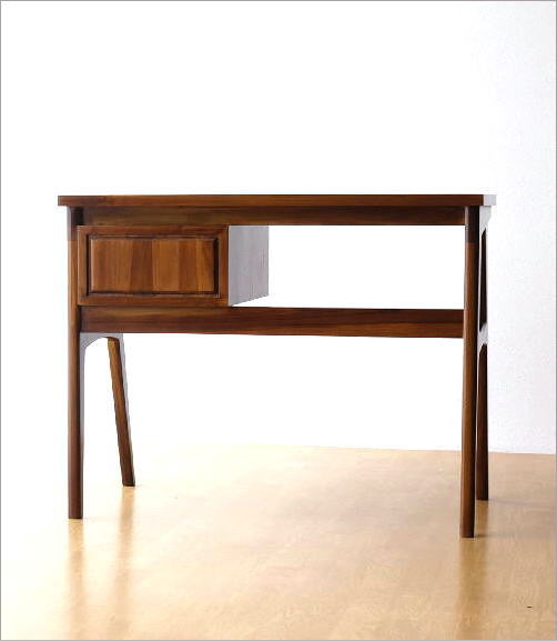 楽天市場】チーク デスク 机 無垢材 天然木 木製 シンプル コンパクト