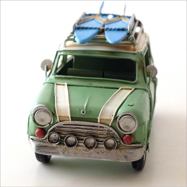 楽天市場】置物 オブジェ ミニクーパー おもちゃ アンティーク調