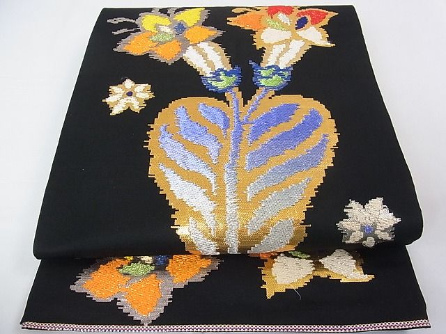 楽天市場】平和屋2□最高級 龍村平蔵製 本袋帯 モール一房文 黒地 金