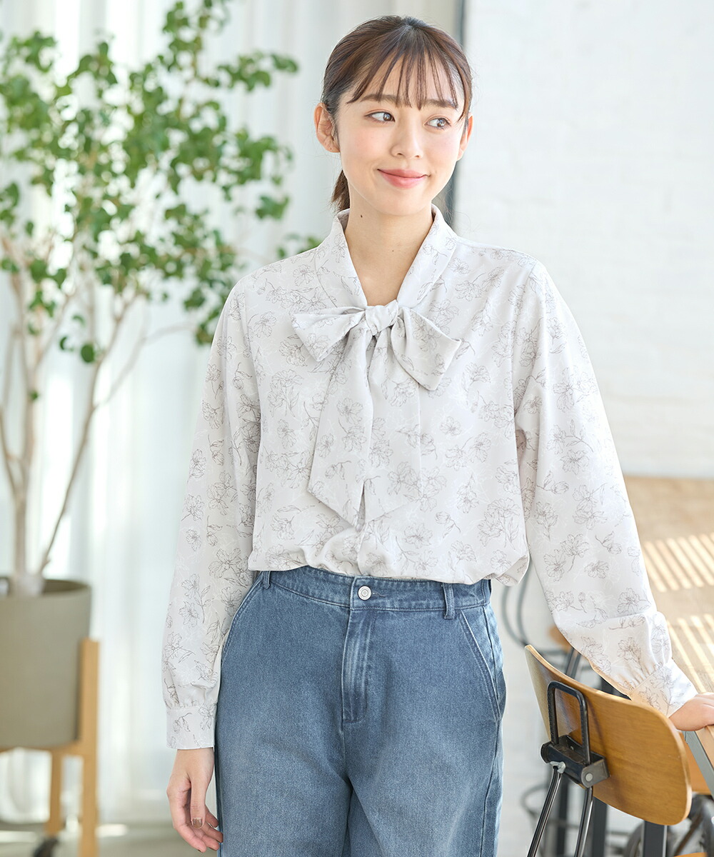 楽天市場】【期間限定価格♪】SALE ボウタイブラウス リボンブラウス