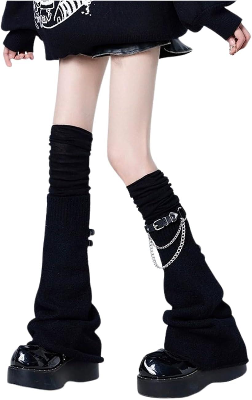 楽天市場】Y2K レッグウォーマー 地雷系 ベルト チェーン付き 厚底靴