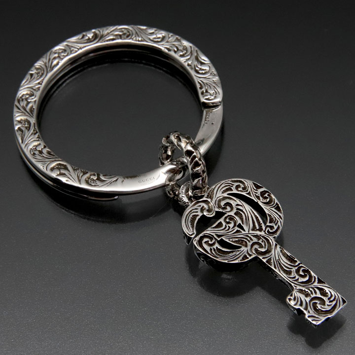 楽天市場】グッチ キーリング GUCCI キーホルダー シルバー