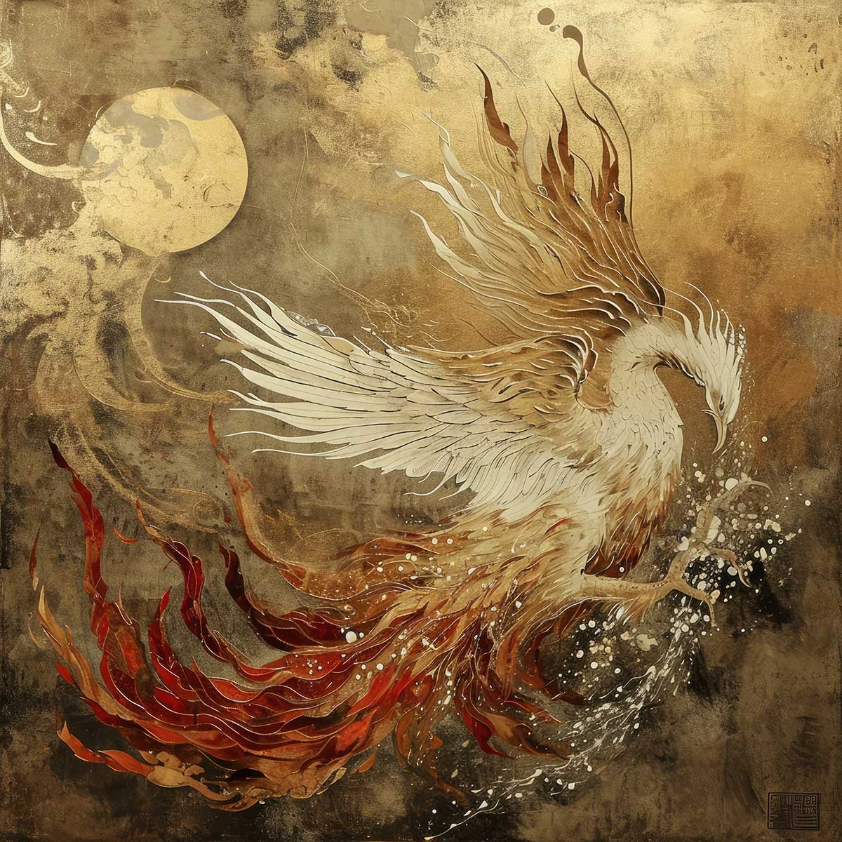 楽天市場】鳳凰 ほうおう フェニックス 開運 正方形ポスター 豪華 絵画