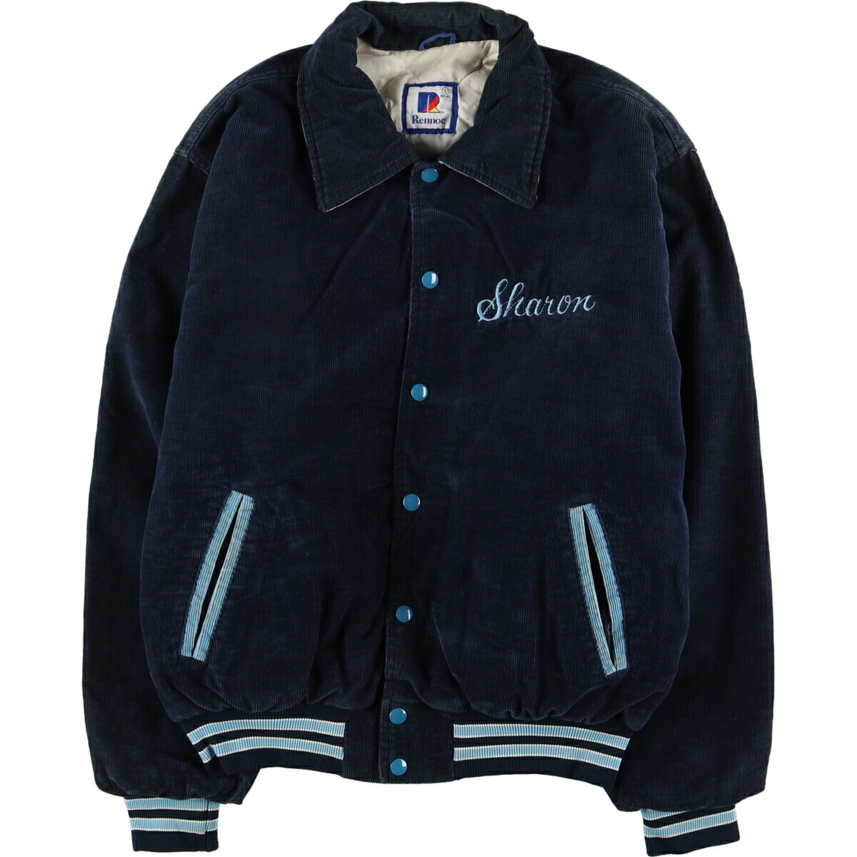 楽天市場】古着 80年代 RENNOC チェーン刺繍 襟付き コーデュロイ