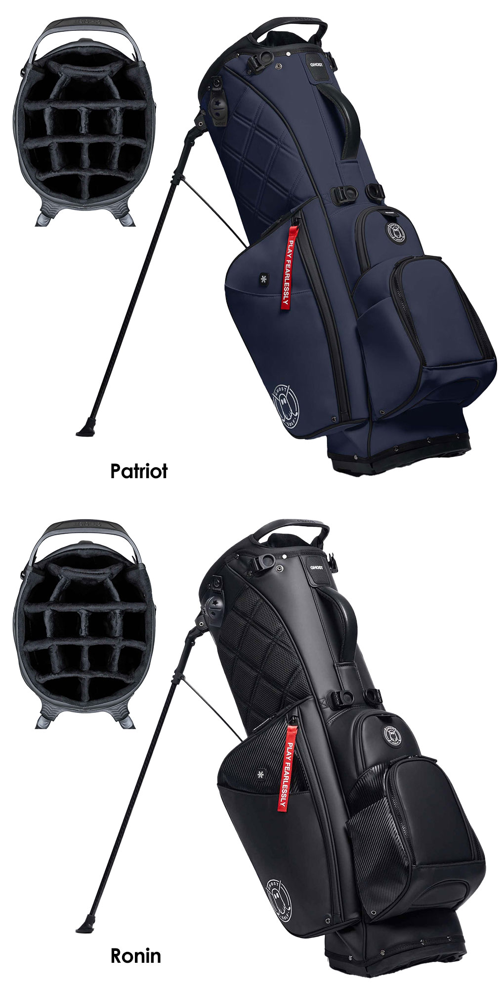 楽天市場】GHOST GOLF キャディバッグ ANYDAY 14分割 11インチ