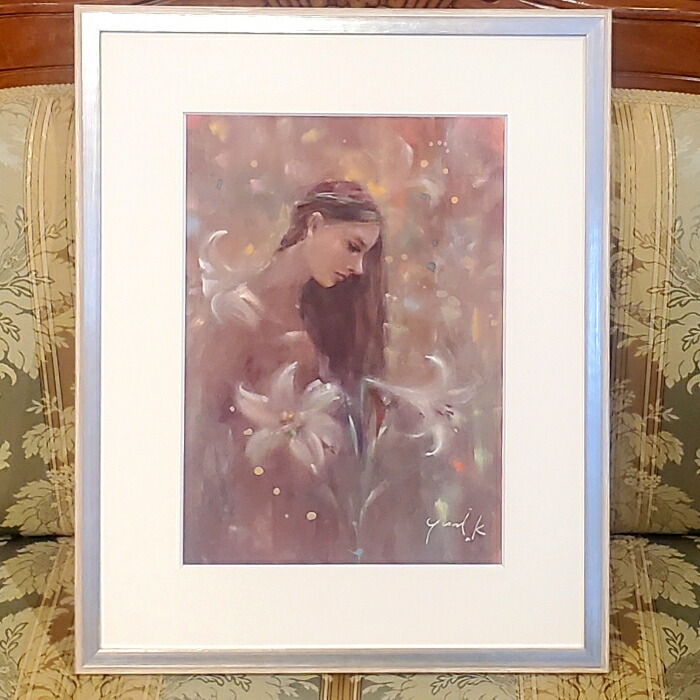 楽天市場】絵画 原画 「Lily」 水彩/パステル F4 アンティークシルバー