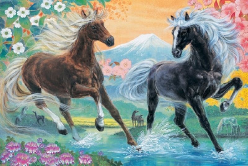 楽天市場】1000ピースジグソーパズル 富士駿馬（小笠原ゑつこ