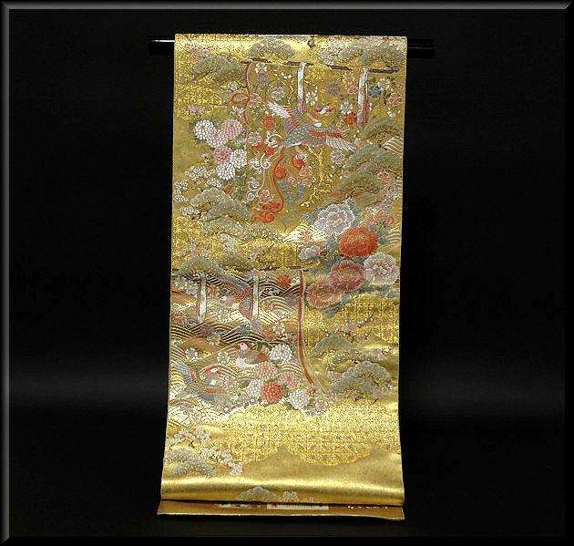 楽天市場】「京都西陣織：老舗 長嶋成織物」本金箔 几帳絢爛文 瀞金錦