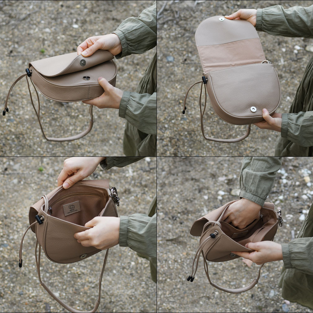 楽天市場】ショルダーバッグ 半円 小さめ WAKU レディース 本革 レザー