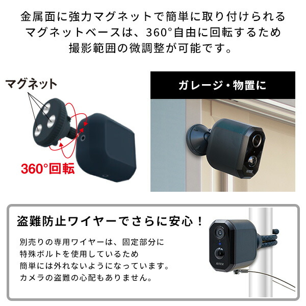 楽天市場】充電式 どこでも センサーカメラ 防犯 カメラ スマホ 連動