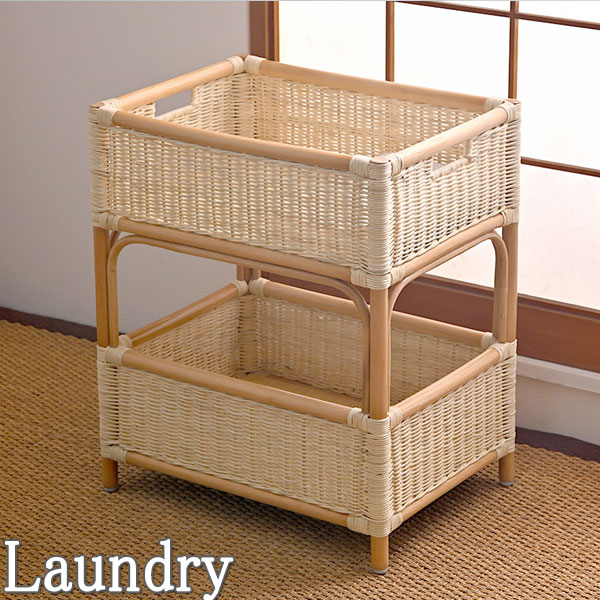 楽天市場】【送料無料】 ランドリーボックス 2段 脱衣かご 収納ラック