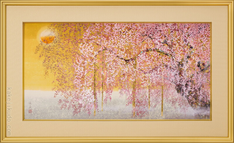 桜の日本画 ゴールドフレーム付き 桜の日本画 ゴールドフレーム付き