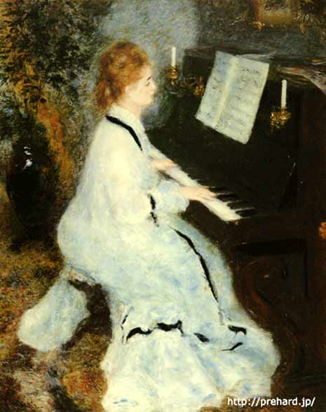 楽天市場】ルノアール 絵画 ピアノを弾く若い女 P10号 送料無料 【複製