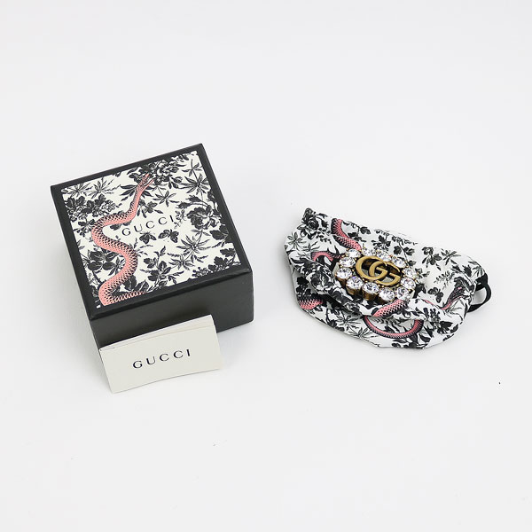 楽天市場】【未使用品】グッチ 【GUCCI】クリスタル ダブルG ブローチ