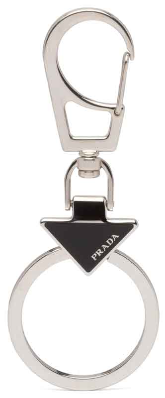 楽天市場】PRADA プラダブラック三角ロゴプレートロゴ刻印キーリング
